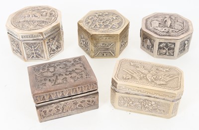 Lot 839 - GROUP OF CHINESE AND INDIAN WHITE METAL BOXES