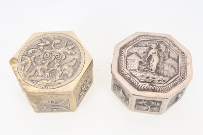 Lot 839 - GROUP OF CHINESE AND INDIAN WHITE METAL BOXES