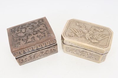 Lot 839 - GROUP OF CHINESE AND INDIAN WHITE METAL BOXES