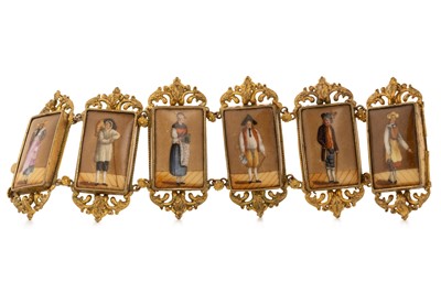 Lot 429 - RARE AND IMPRESSIVE: GEORGIAN GRAND TOUR SWISS CANTON PINCHBECK BRACELET