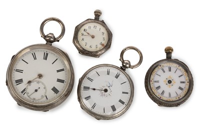 Lot 37 - FOUR SILVER CASED POCKET WATCHES