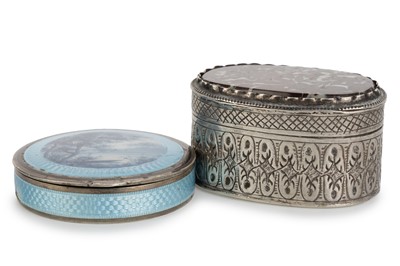 Lot 14 - TWO SMALL CONTINENTAL WHITE METAL BOXES