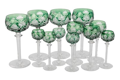 Lot 1432 - SET OF CRYSTAL HOCK AND LIQUEUR GLASSES