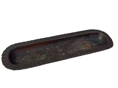 Lot 477 - JAPANESE BRONZE PEN TRAY