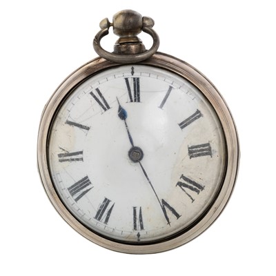 Lot 822 - SILVER PAIR CASED POCKET WATCH