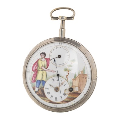 Lot 824 - SILVER CASED VERGE POCKET WATCH