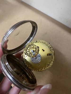 Lot 824 - SILVER CASED VERGE POCKET WATCH