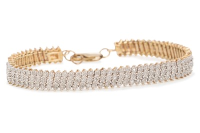 Lot 440 - DIAMOND THREE ROW BRACELET