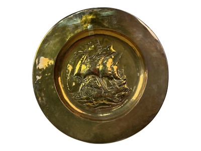 Lot 576 - ARTS & CRAFTS BRASS PLAQUE