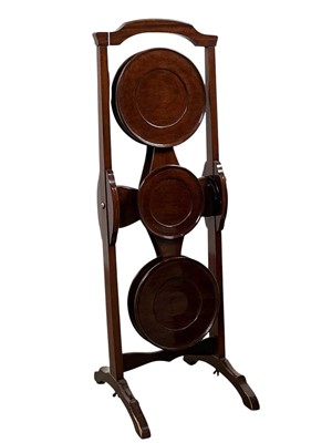 Lot 579 - 'MONOPLANE' MAHOGANY DOUBLE CAKESTAND