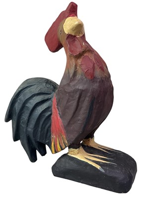Lot 507 - PAPIER-MACHE COCKEREL FIGURE