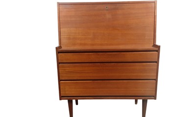 Lot 659 - MID CENTURY TEAK WRITING BUREAU