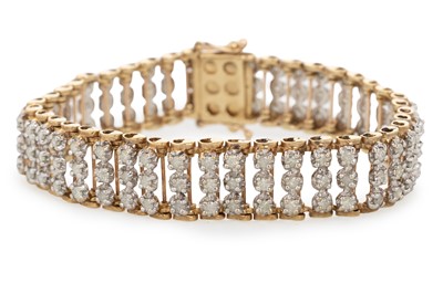 Lot 437 - DIAMOND THREE ROW BRACELET