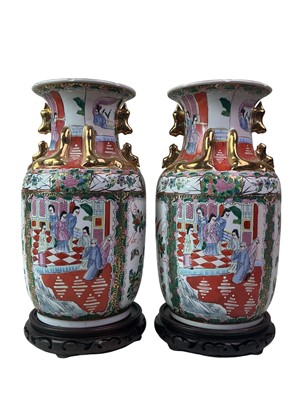 Lot 520 - PAIR OF CHINESE CANTON STYLE VASES