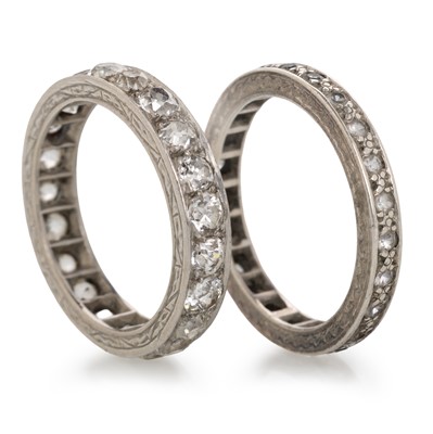 Lot 447 - TWO ETERNITY RINGS