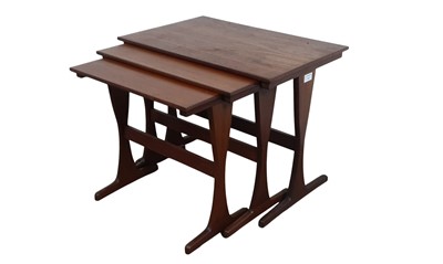 Lot 732 - MID CENTURY TEAK NEST OF TABLES