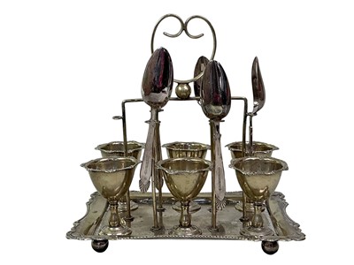 Lot 738 - SILVER PLATED EGG EPERGNE