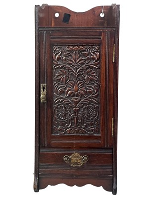 Lot 741 - VICTORIAN OAK SMOKERS CABINET