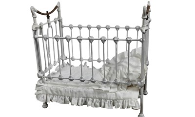 Lot 742 - VICTORIAN STYLE WROUGHT METAL BABY'S CRIB