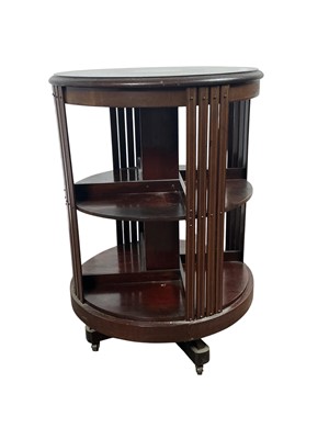 Lot 686 - EDWARDIAN MAHOGANY REVOLVING BOOKCASE