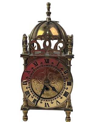 Lot 701 - REPRODUCTION BRASS LANTERN CLOCK