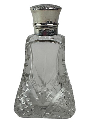 Lot 753 - TWO SILVER MOUNTED CUT GLASS SCENT BOTTLES