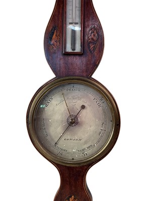 Lot 749 - GEORGE III MAHOGANY BAROMETER