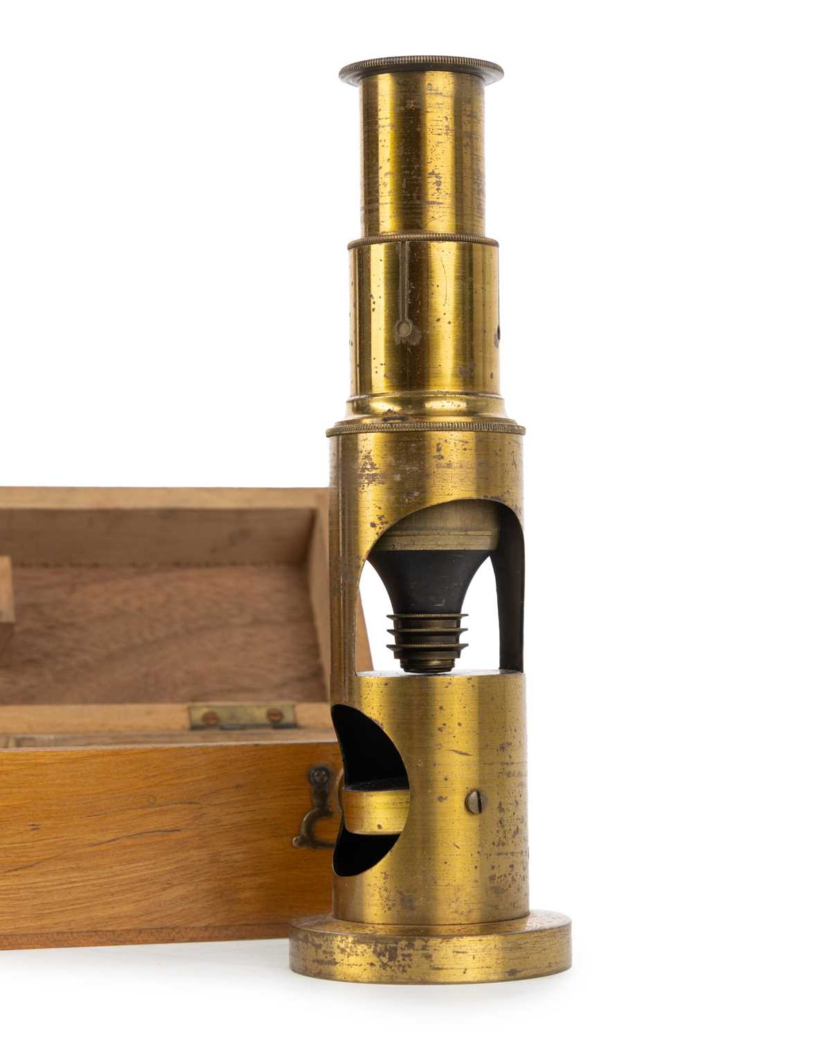 Lot 1038 - BRASS FIELD MICROSCOPE