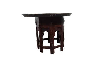 Lot 777 - ISLAMIC BRASS TRAY TABLE