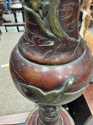 Lot 857 - LARGE AND UNUSUAL JAPANESE BRONZE FLOOR LAMP
