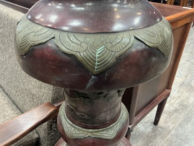 Lot 857 - LARGE AND UNUSUAL JAPANESE BRONZE FLOOR LAMP