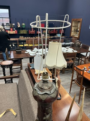 Lot 857 - LARGE AND UNUSUAL JAPANESE BRONZE FLOOR LAMP