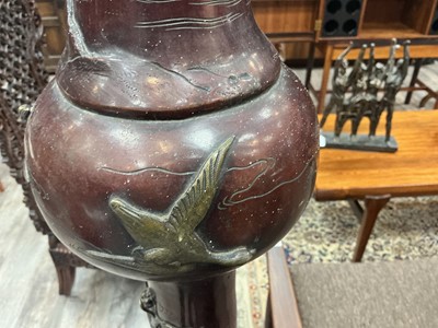 Lot 857 - LARGE AND UNUSUAL JAPANESE BRONZE FLOOR LAMP