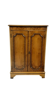 Lot 678 - YEW WOOD MUSIC CABINET