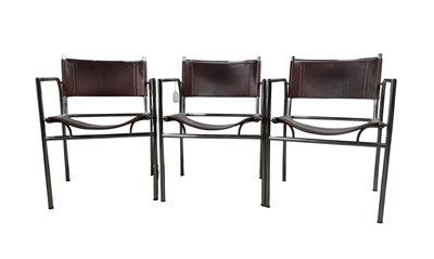 Lot IN THE MANNER OF CASSINA, SET OF SIX ELBOW CHAIRS
