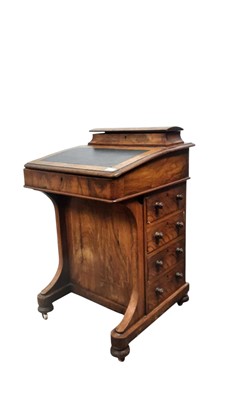 Lot 804 - VICTORIAN BURR WALNUT DAVENPORT