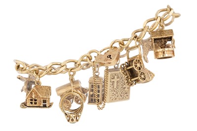 Lot 464 - GOLD CHARM BRACELET
