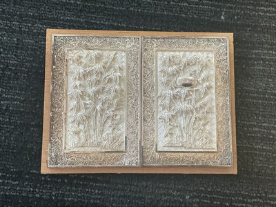 Lot 859 - PAIR OF CHINESE SILVER FILIGREE PLAYING CARD COVERS