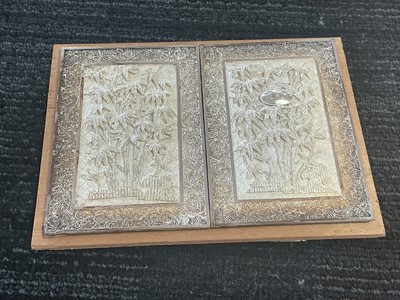 Lot 859 - PAIR OF CHINESE SILVER FILIGREE PLAYING CARD COVERS