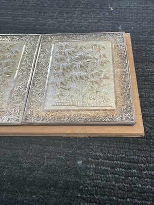 Lot 859 - PAIR OF CHINESE SILVER FILIGREE PLAYING CARD COVERS