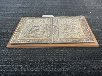 Lot 859 - PAIR OF CHINESE SILVER FILIGREE PLAYING CARD COVERS