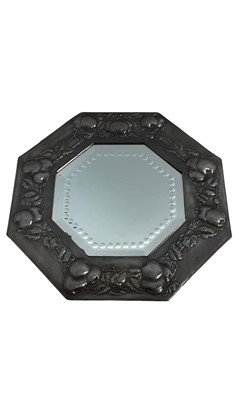 Lot 1604 - ARTS & CRAFTS PEWTER OCTAGONAL WALL MIRROR