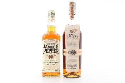 Lot 80 - BASIL HAYDEN'S 8 YEAR OLD 75CL AND JAMES E PEPPER 75CL