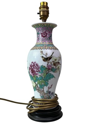 Lot 76 - TWO CHINESE VASE LAMPS