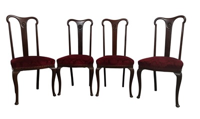 Lot 98 - FOUR MAHOGANY DINING CHAIRS