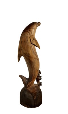 Lot 20 - CONTEMPORARY CARVED TEAK SCULPTURE