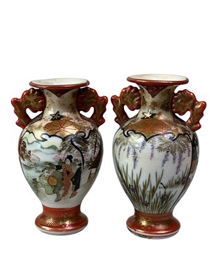 Lot 159 - PAIR OF JAPANESE KUTANI MINIATURE VASES