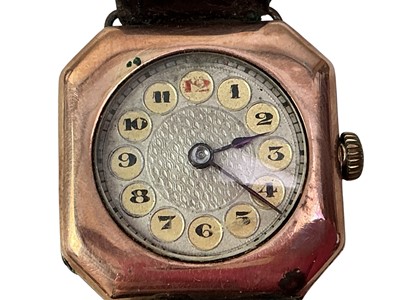 Lot 153 - VINTAGE GENT'S GOLD CASED WRIST WATCH