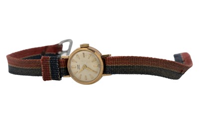 Lot 810 - TUDOR ROYAL NINE CARAT GOLD CASED MANUAL WIND WRIST WATCH