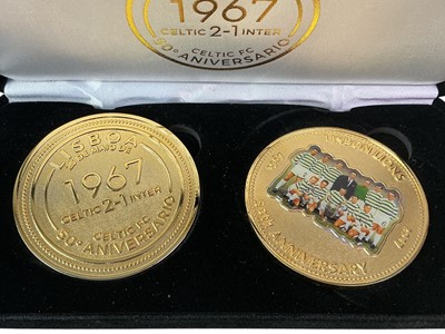 Lot 170 - GROUP OF CASED CELTIC F.C. MEDALLIONS